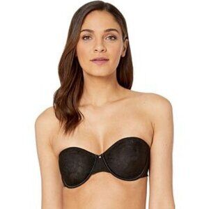 Le Mystere LACE Perfection Unlined Strapless Bra Bra 3315, Black, 32G NWT